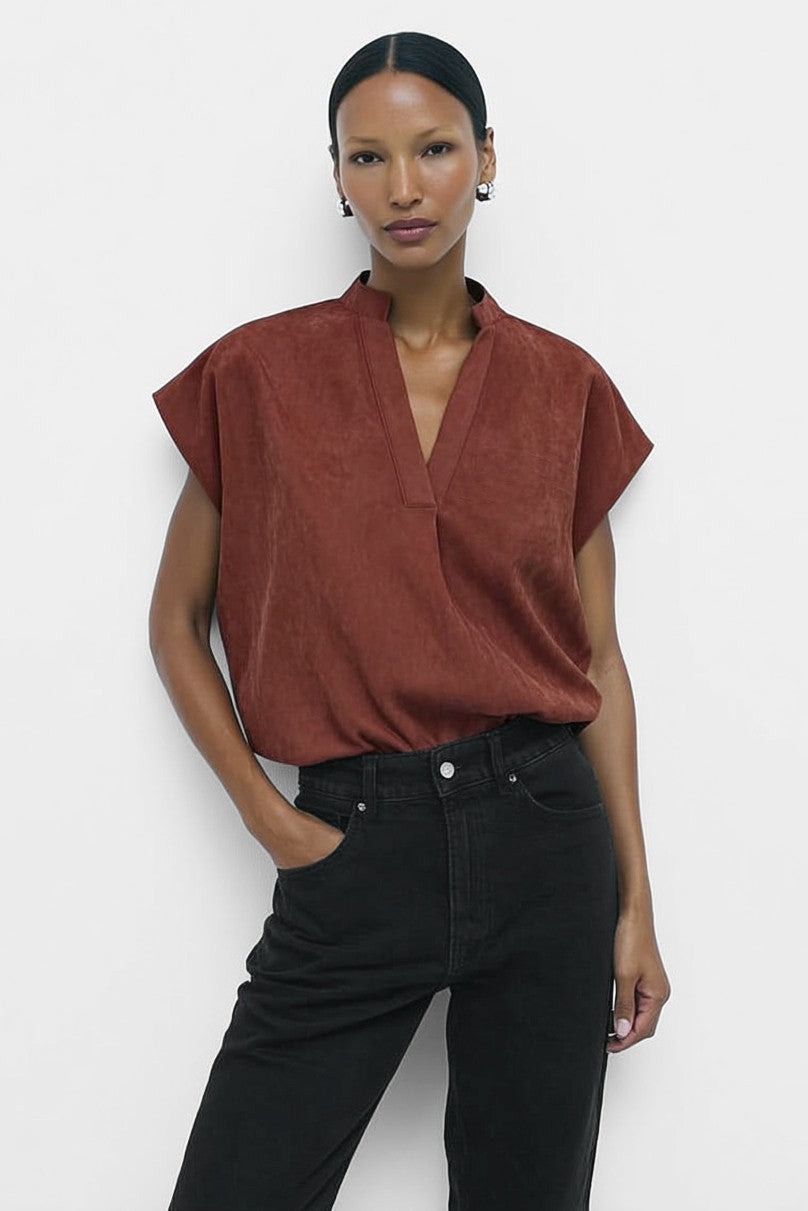 The Zara Blouse - Chocolate
