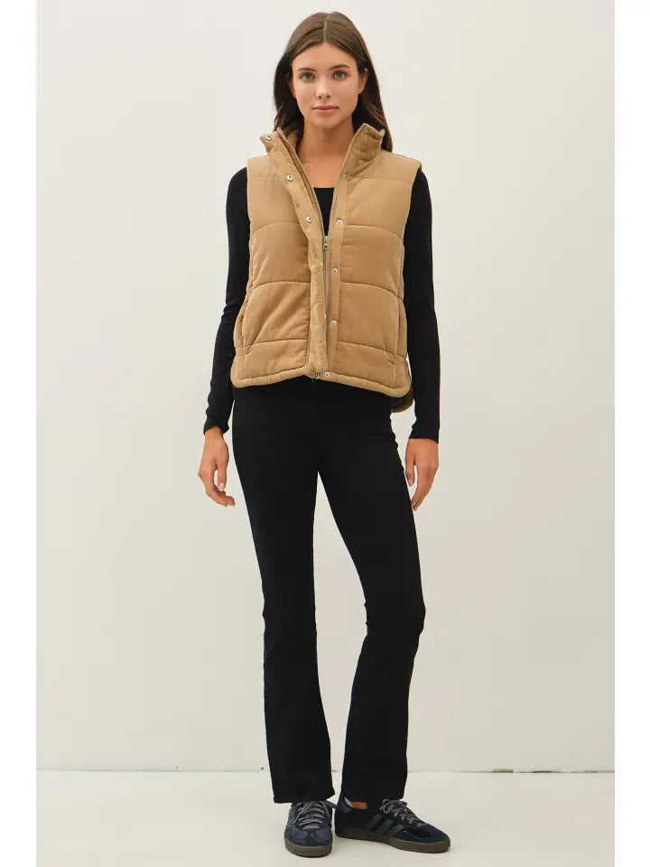 Corduroy Puffer Vest