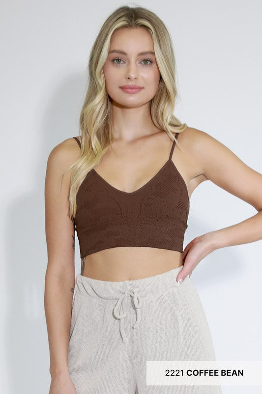 Embroidered V Neck Bralette