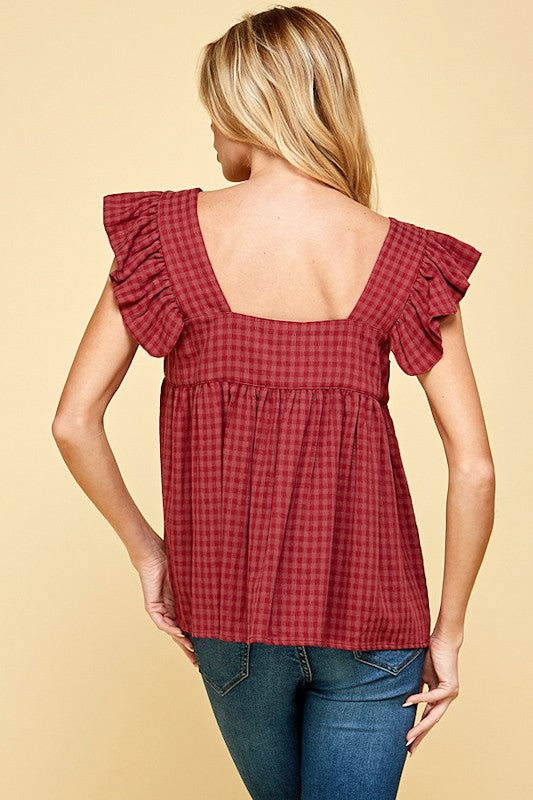 The Ruby Check Blouse