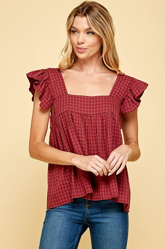 The Ruby Check Blouse