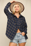 Navy Blues Checkered Top