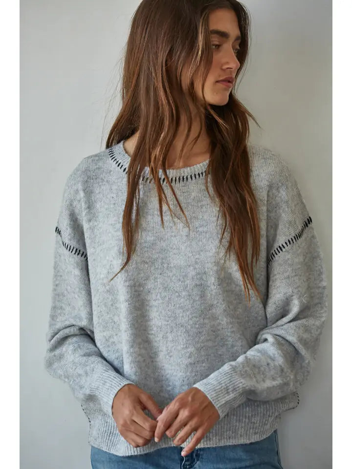 Contrast Knit Sweater