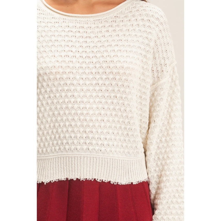 Textured Boat Neck Knit