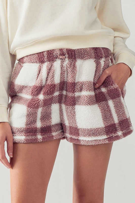 Checkered Fleece Shorts