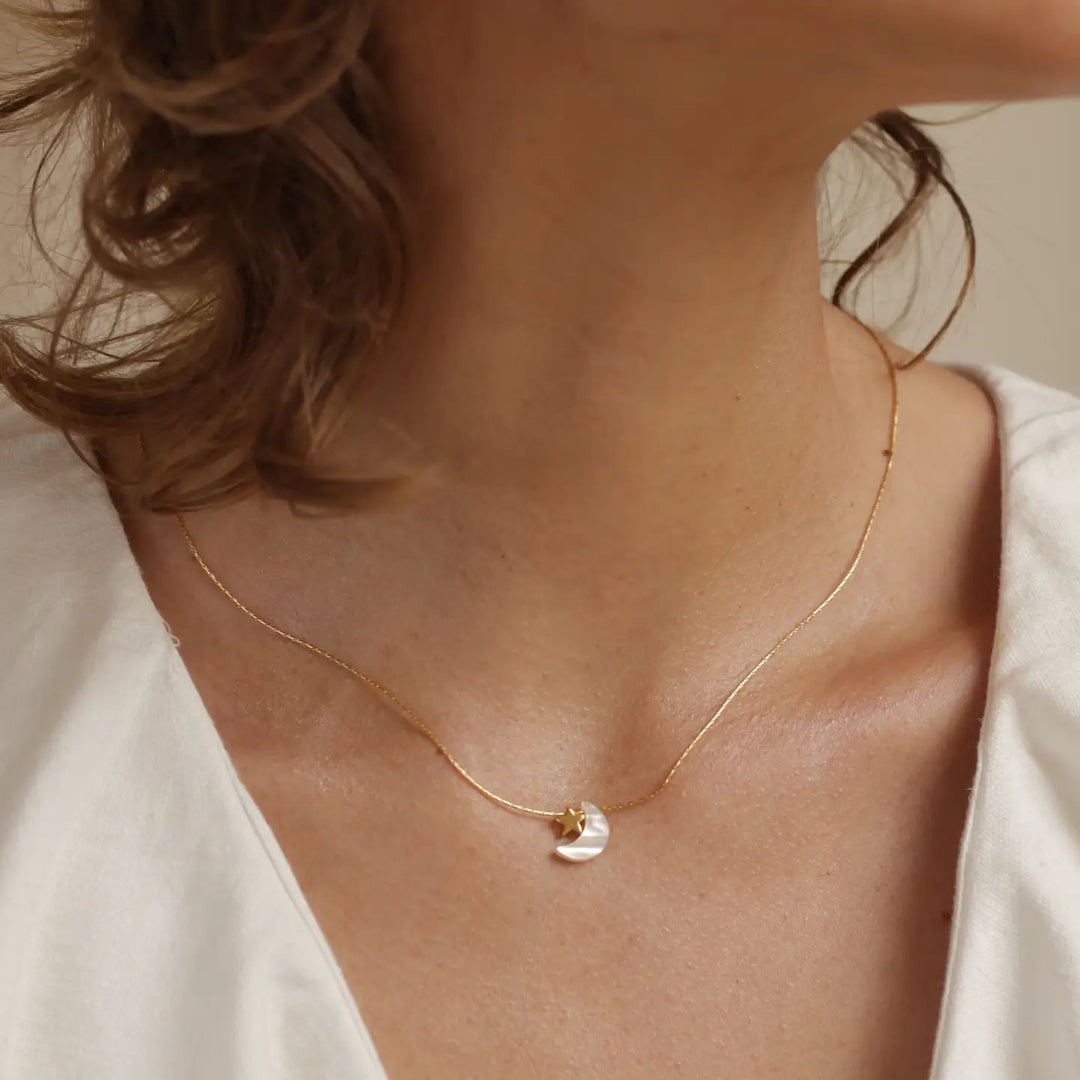 Mother of Pearl Moon Necklace