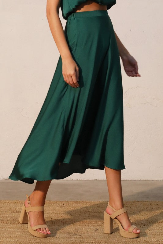 Forest Midi Silk Skirt