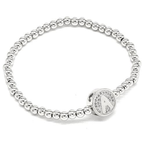 Silver - Stretch Initial Bracelet