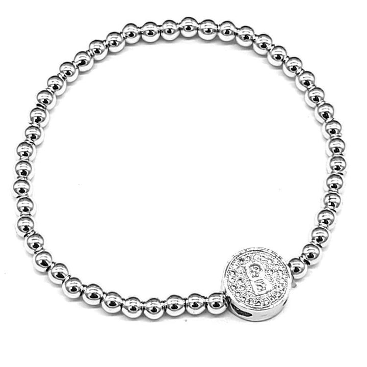 Silver - Stretch Initial Bracelet