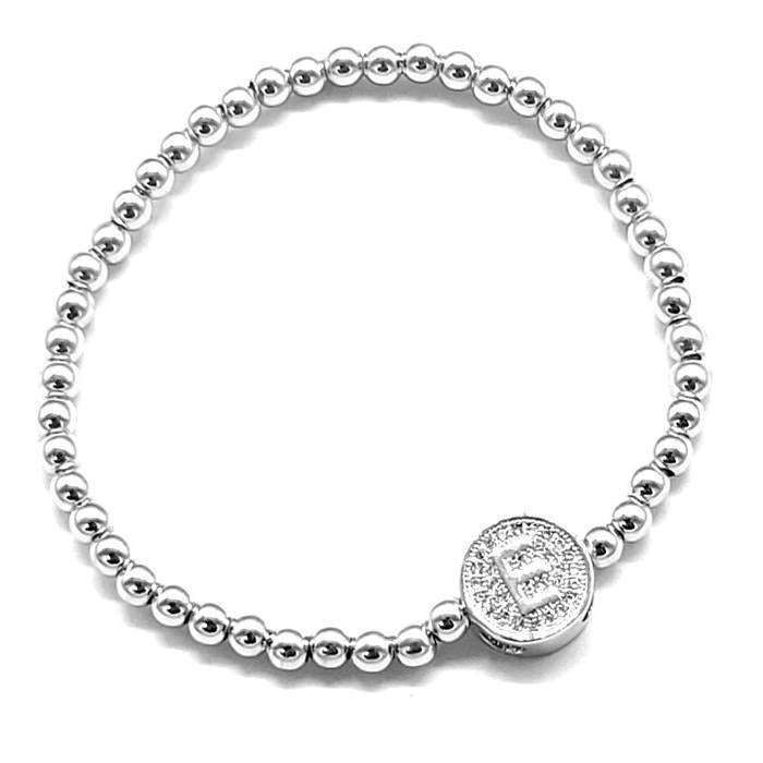 Silver - Stretch Initial Bracelet