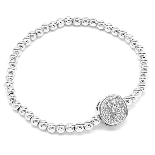 Silver - Stretch Initial Bracelet