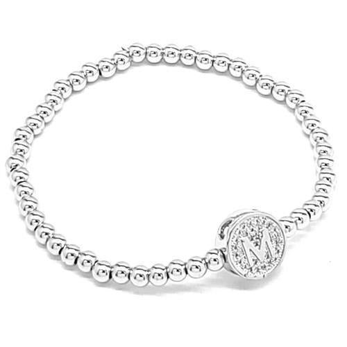 Silver - Stretch Initial Bracelet