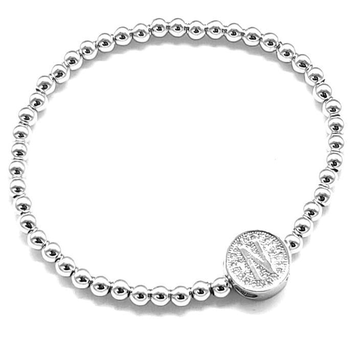 Silver - Stretch Initial Bracelet