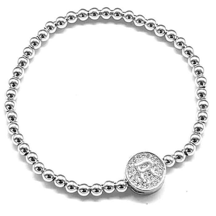 Silver - Stretch Initial Bracelet