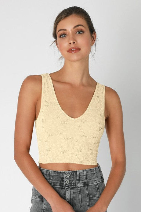 Lace V Neck Tank