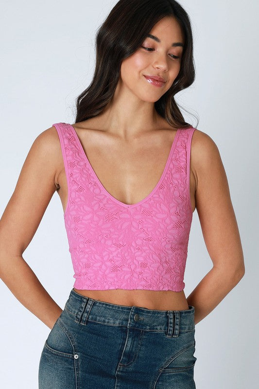 Lace V Neck Tank