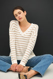 Stripe V Neck Knit