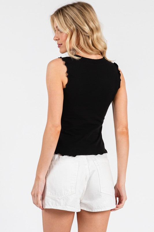 Reverse Stitch Tank - Black