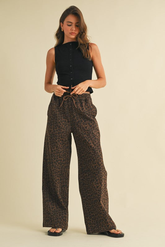 Leopard Print Track Pant