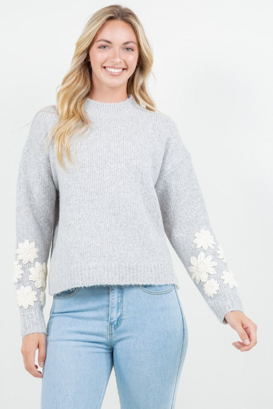 Floral Sleeve Knit