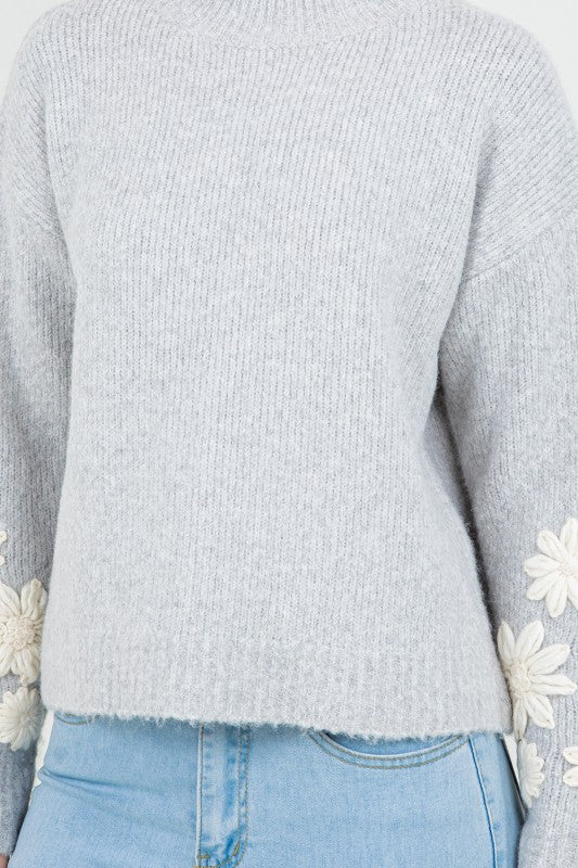 Floral Sleeve Knit