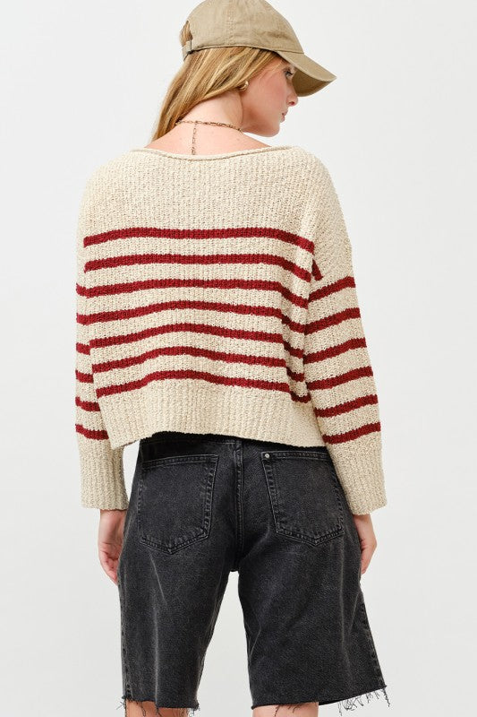 The Burgundy Stiped Knit