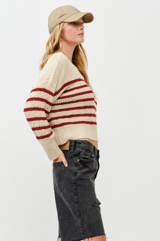 The Burgundy Stiped Knit