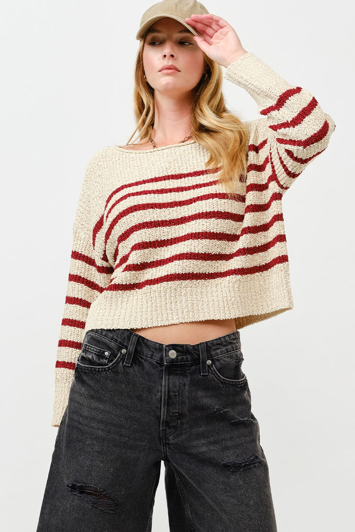 The Burgundy Stiped Knit