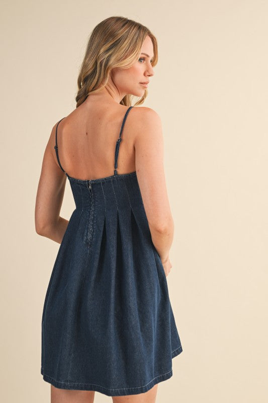 Denim Pleated Mini