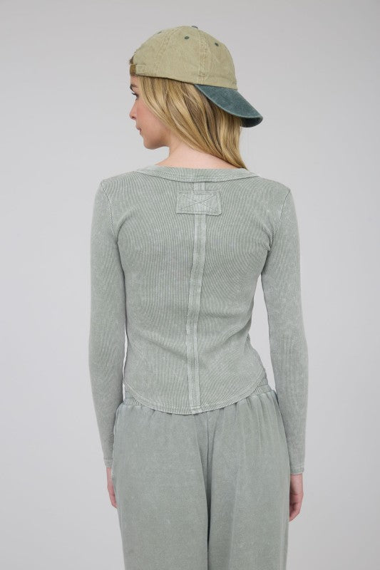 Washed Olive Henley
