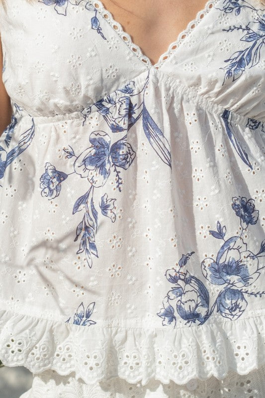 Floral Eyelet Cami