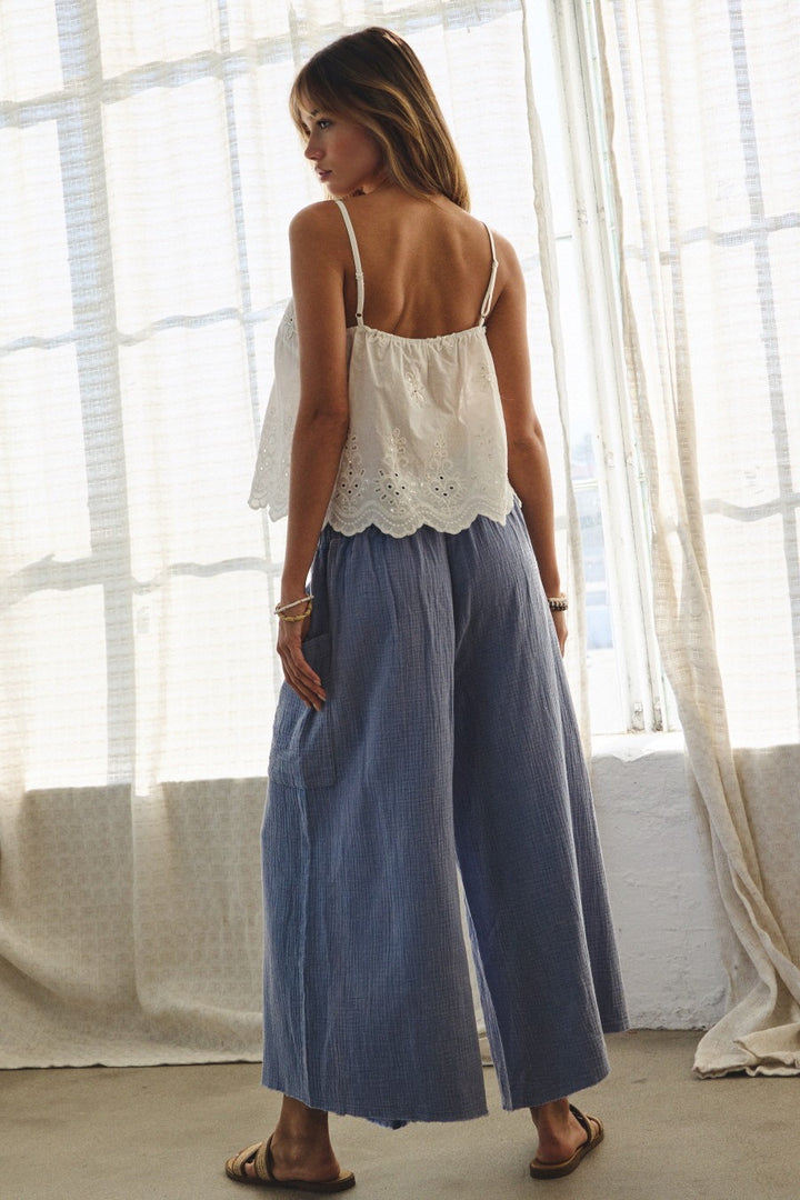 Washed Denim Gauze Pant