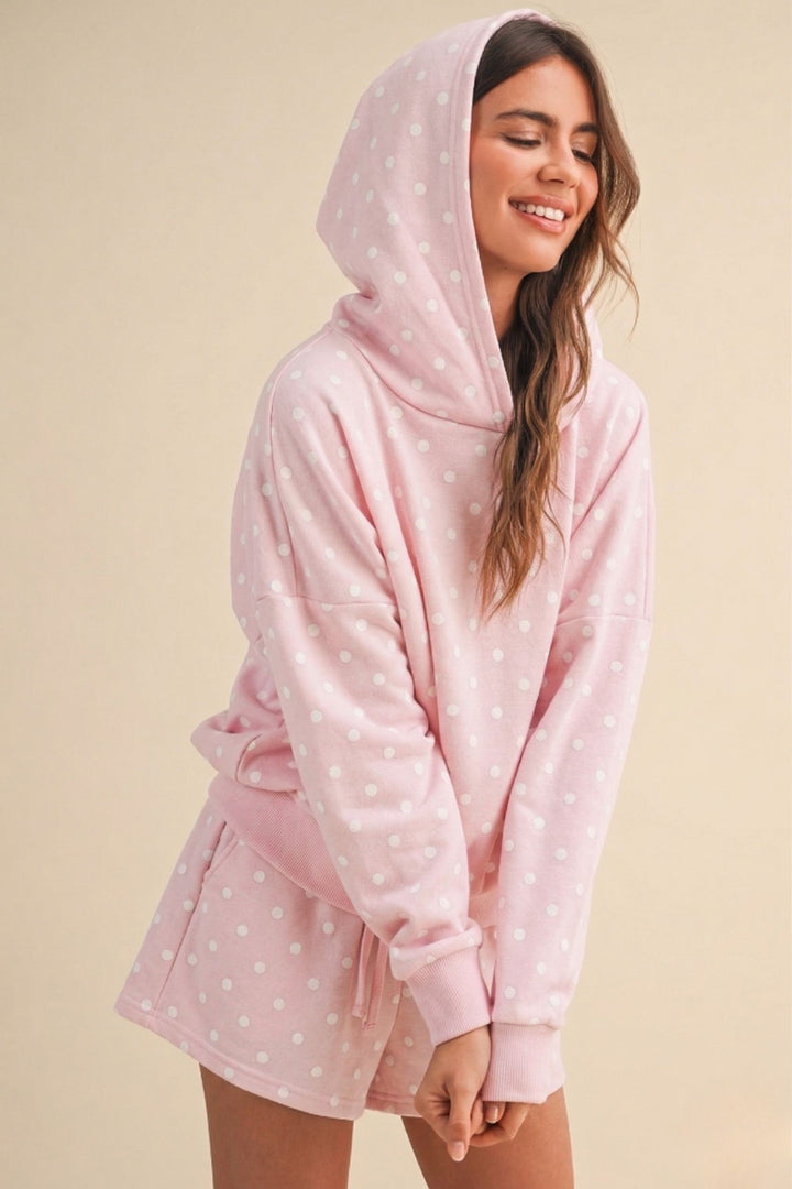 Pink Polka Dot Hoodie