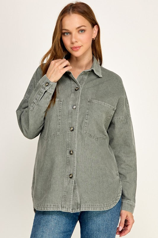 Vintage Washed Utility Shacket