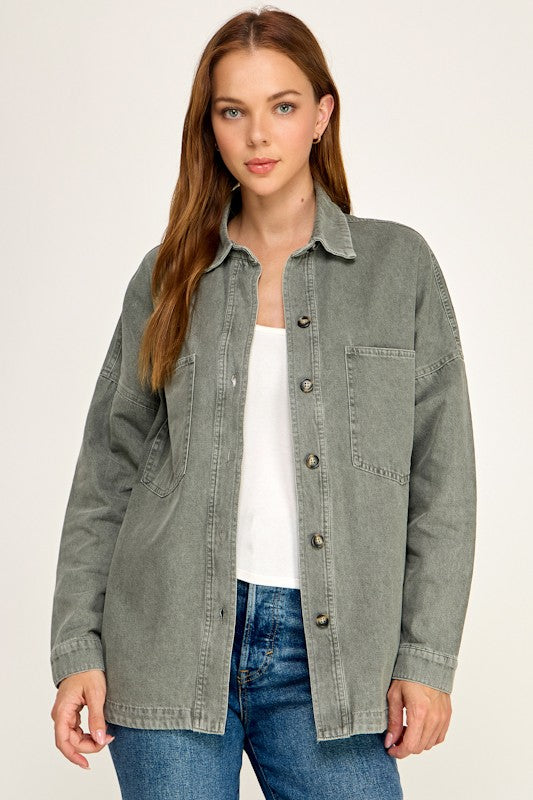 Vintage Washed Utility Shacket