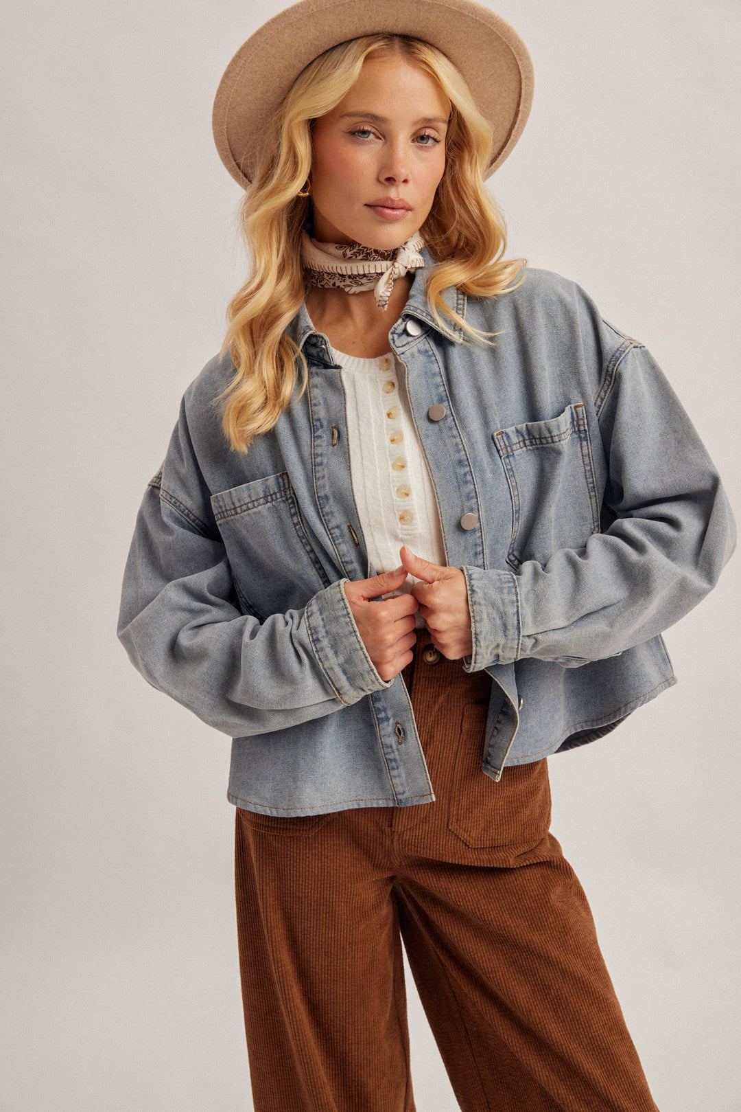 Denim Crop Shacket