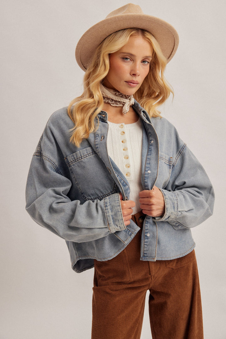 Denim Crop Shacket