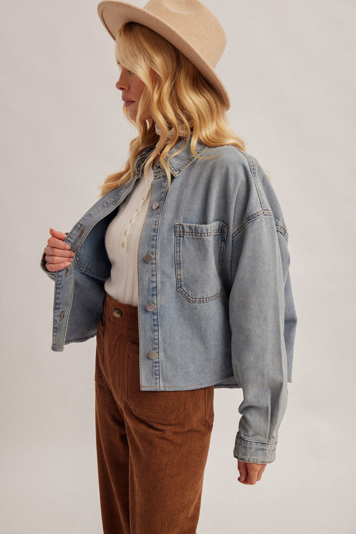 Denim Crop Shacket
