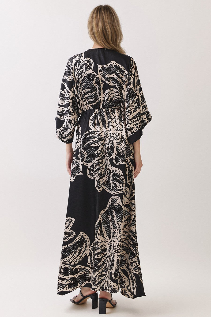 Chantilly Satin Kimono Maxi Dress
