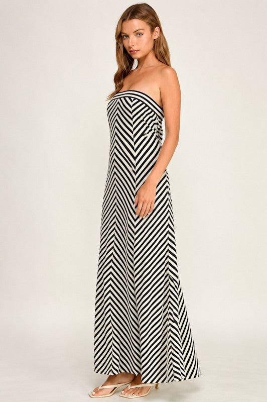 Stripe Knit Tube Dress