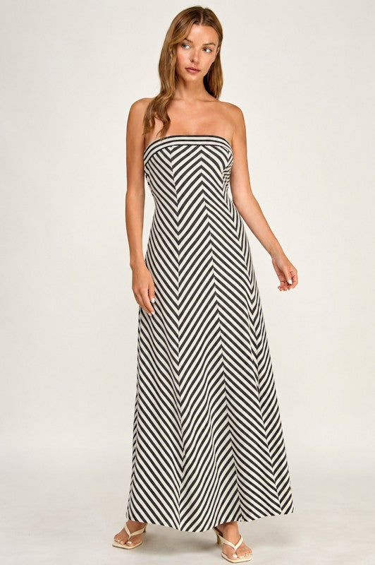 Stripe Knit Tube Dress