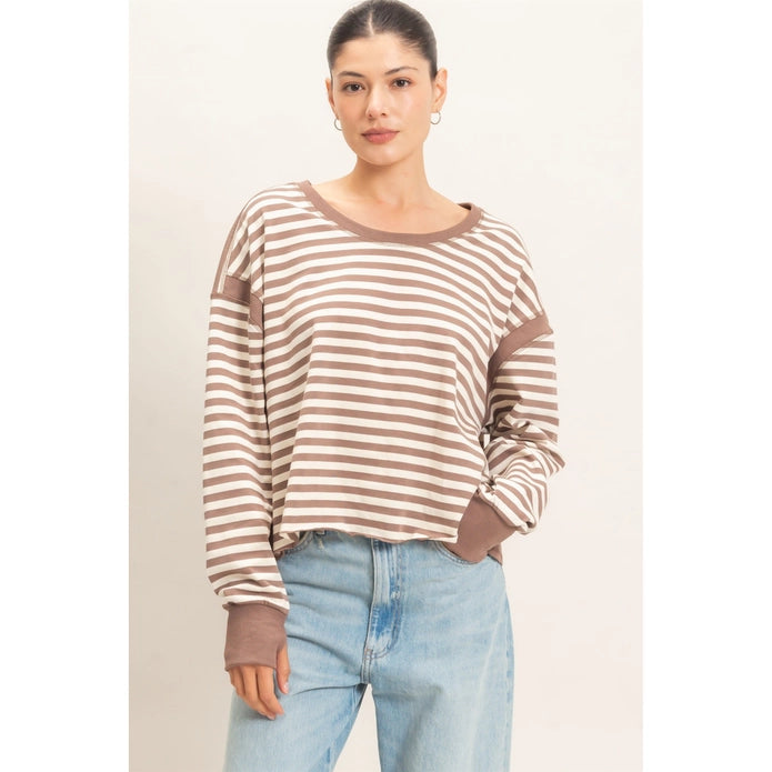The Mocha Long Sleeve Stripe