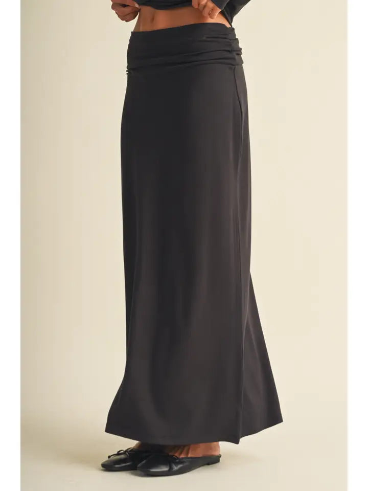 The Zoe Jersey Knit Skirt - Dk Steel