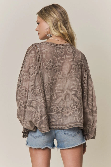 Boho Embroidered Kimono