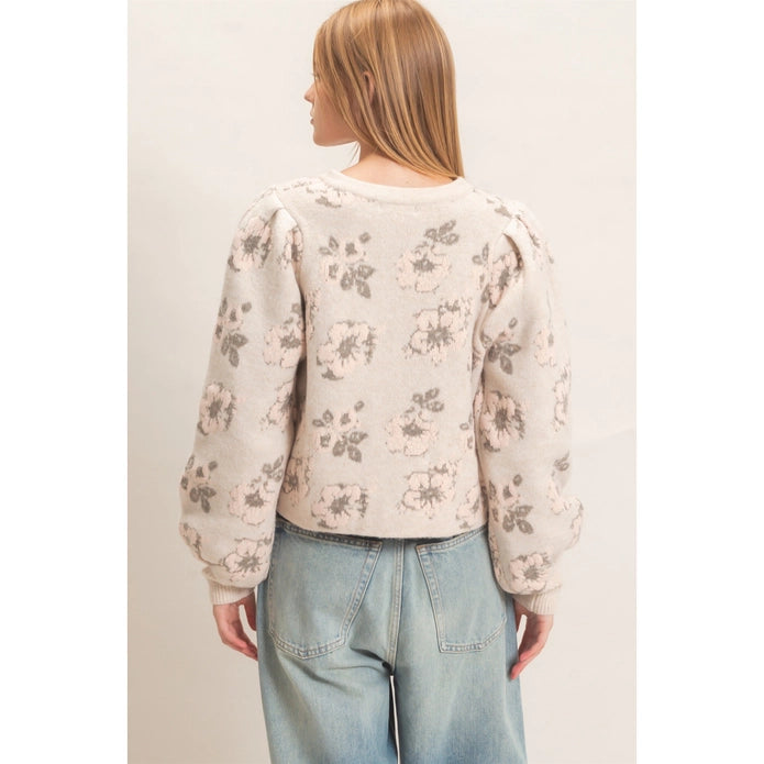 Floral Jacquard Cardigan