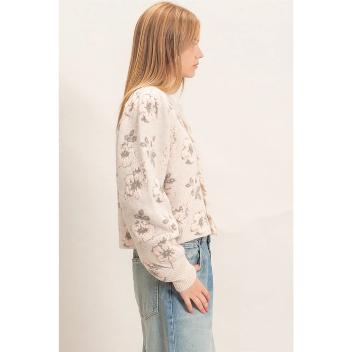 Floral Jacquard Cardigan