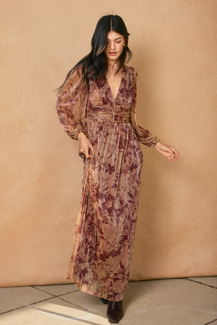 Frosted Bloom Maxi Dress