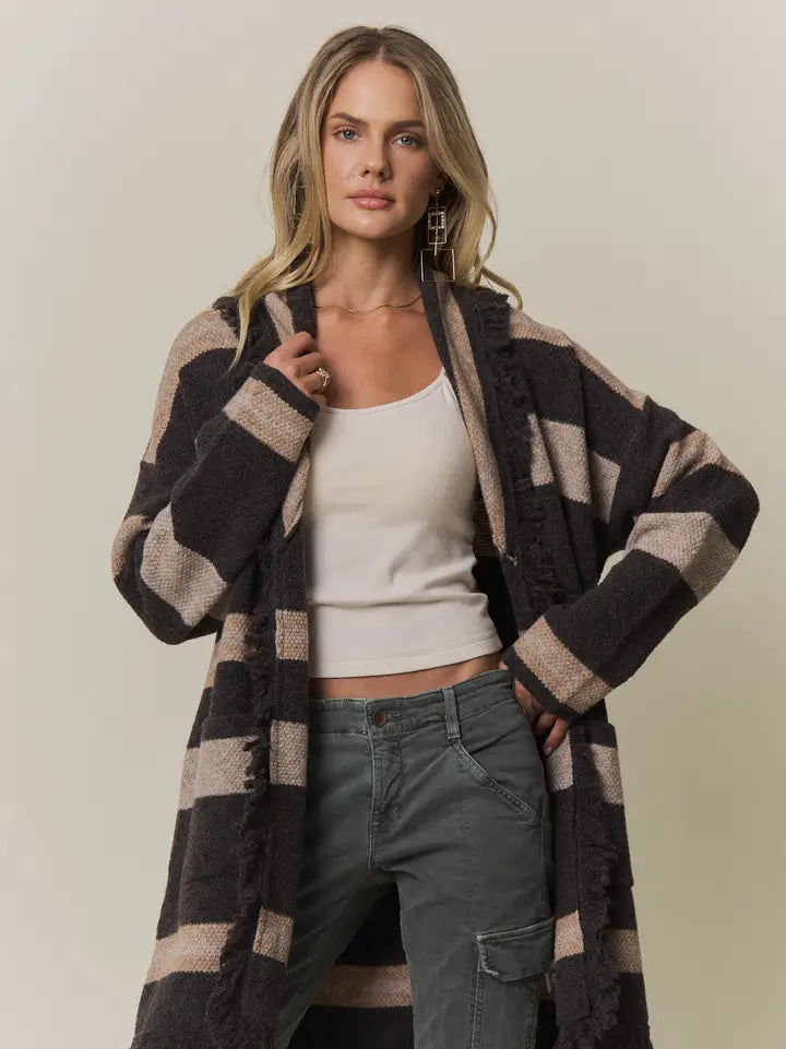 Boho Fringe Long Cardigan