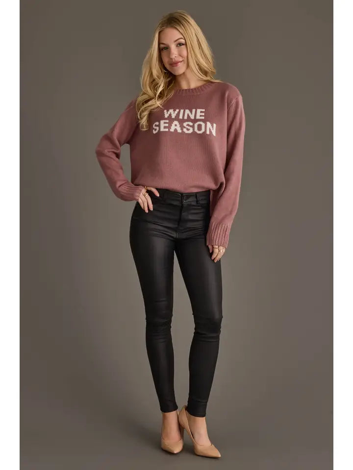 Wine Season Sweater - Rose