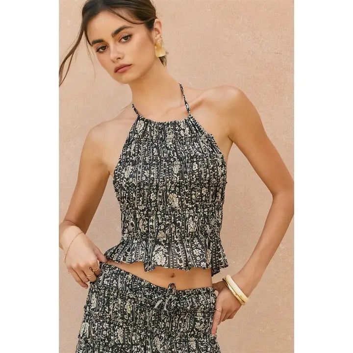 The Open Back Smocked Halter